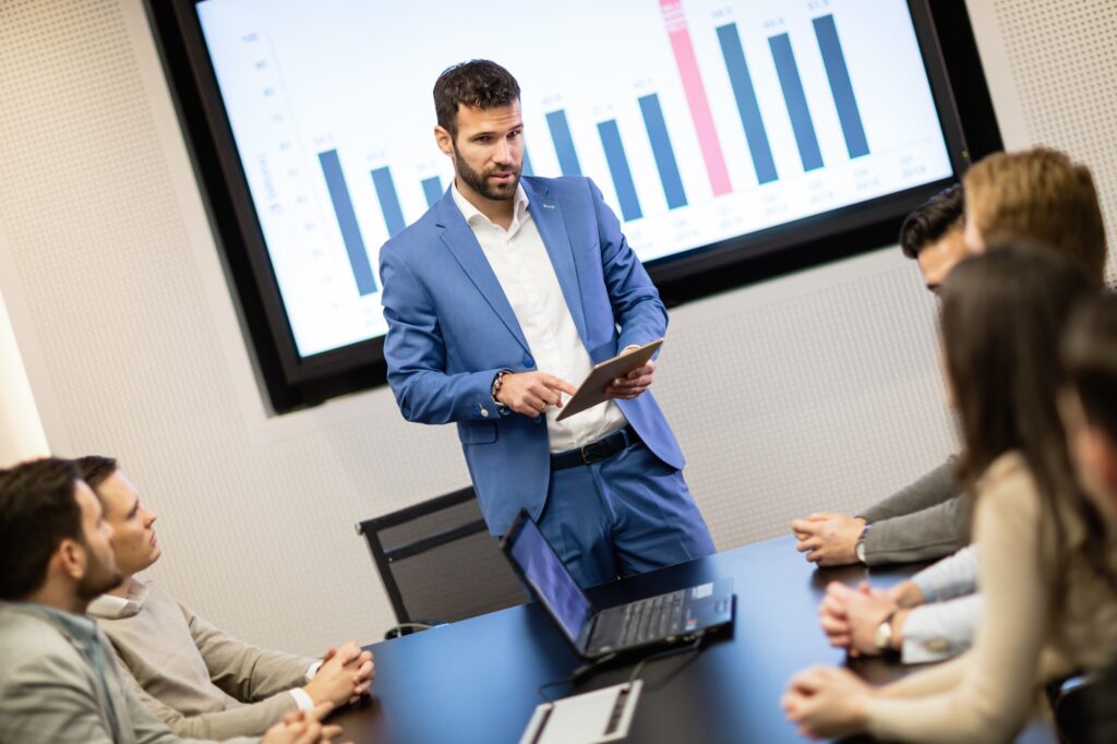 Data analysis and statistics at board meeting